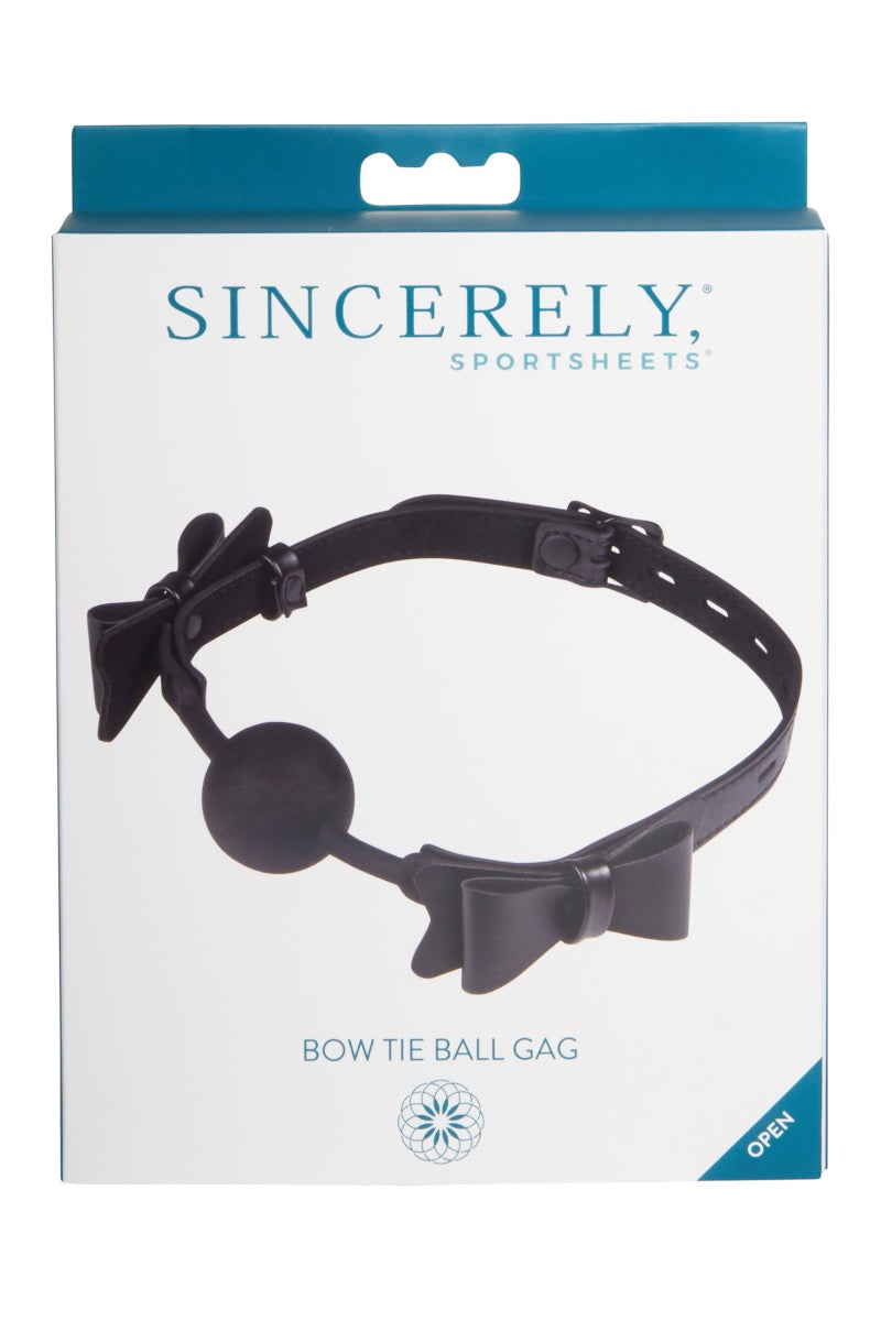 Sportsheets Sincerely Bow Tie Faux Leather Silicone Ball Gag