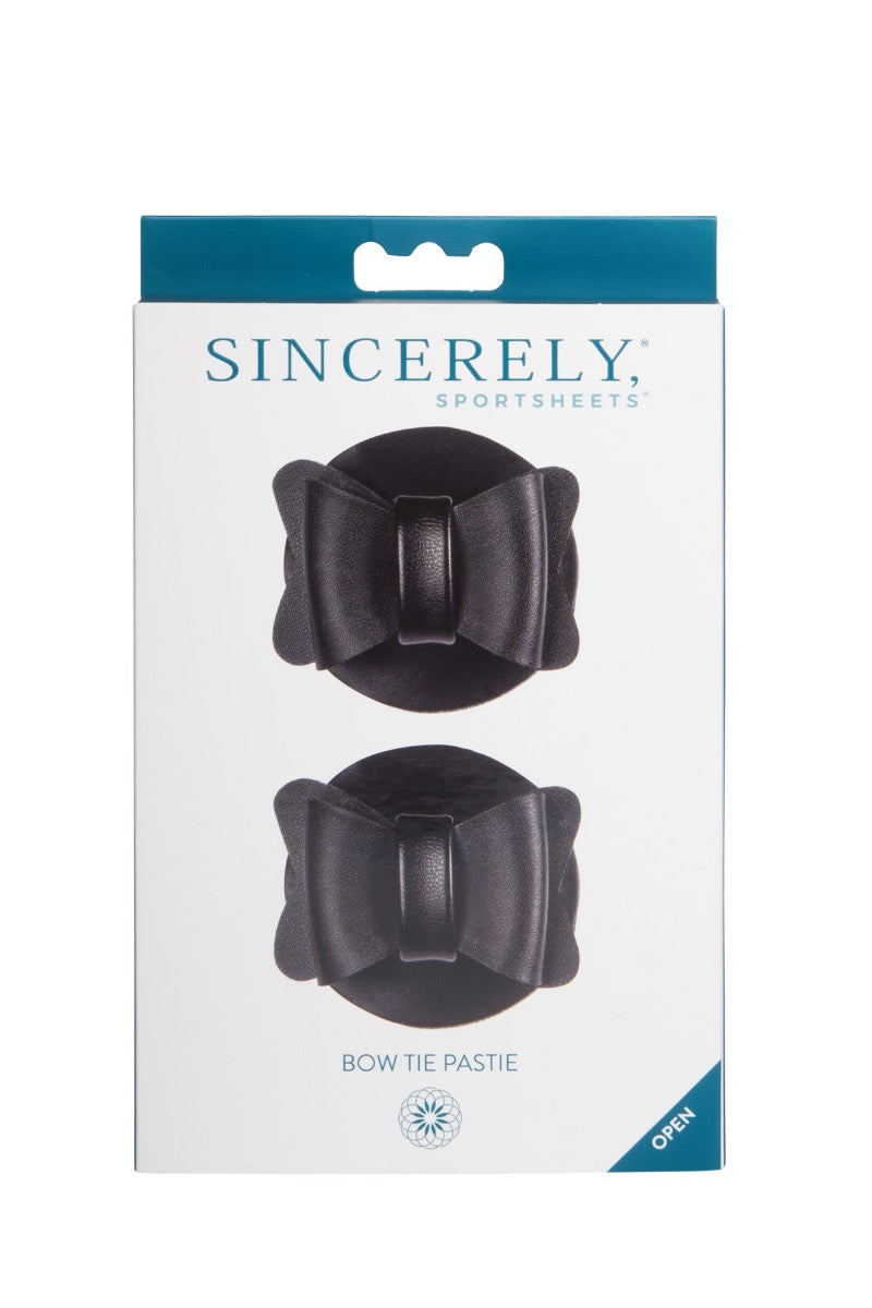 Sportsheets Sincerely Bow Tie Faux Leather Nipple Pasties
