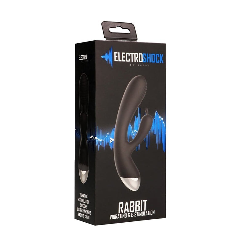 Shots - ElectroShock | E-Stimulation Rabbit Vibrator - Black