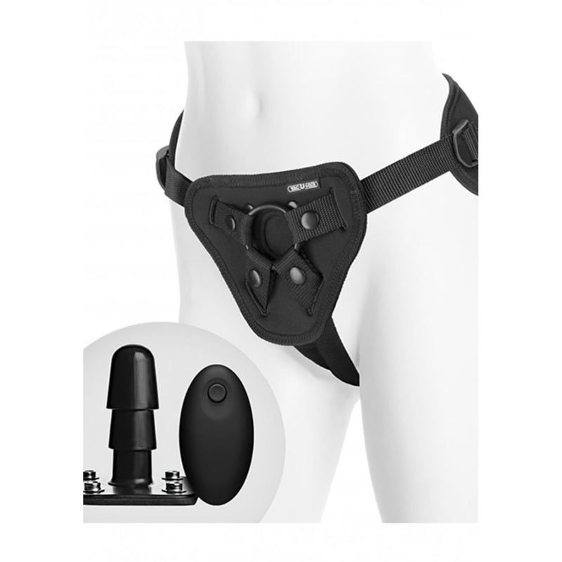 Doc Johnson - Vac-U-Lock | Supreme Harness With Vibrating Plug - Black