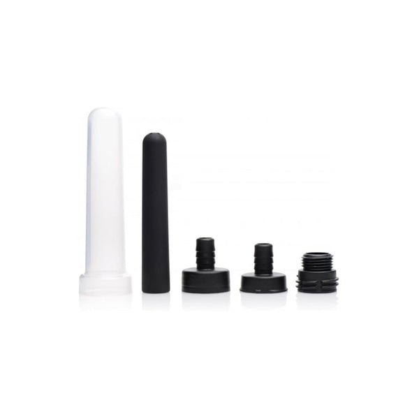 XR Brands | Travel Enema Water Bottle Adapter Set - 5 pieces - Black