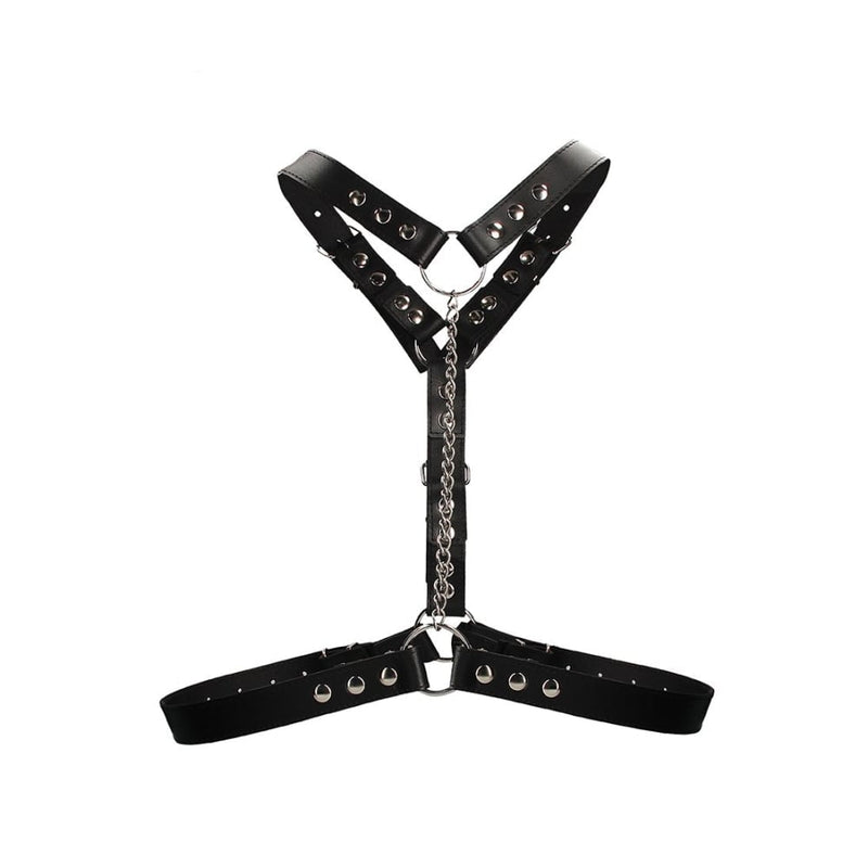 Shots - Ouch! Uomo | Twisted Bit Black Leather Harness - Black