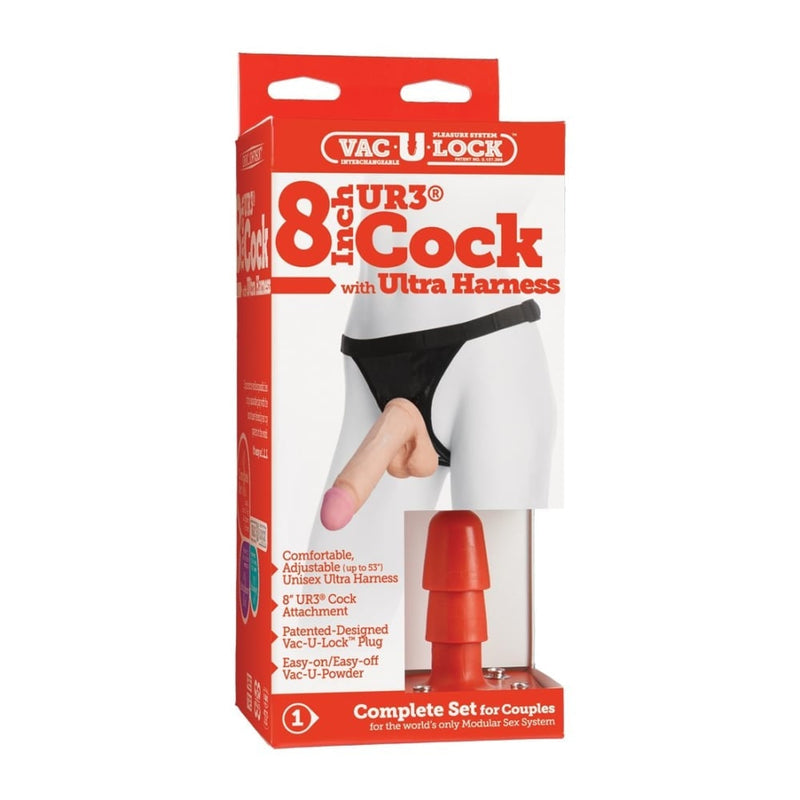 Doc Johnson - Vac-U-Lock | UR3 Cock With Ultra Harness - 8 Inch - White