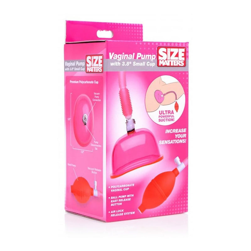 XR Brands - Size Matters | Vaginal Pump with 3.8 Inch Small Cup - Pink