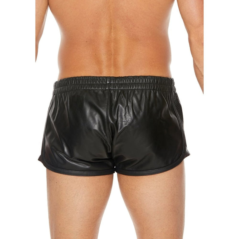 Shots - Ouch! Uomo | Versatile Leather Shorts - Black/Black - L/XL