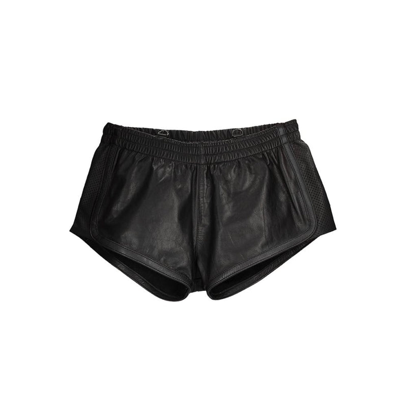 Shots - Ouch! Uomo | Versatile Leather Shorts - Black/Black - L/XL