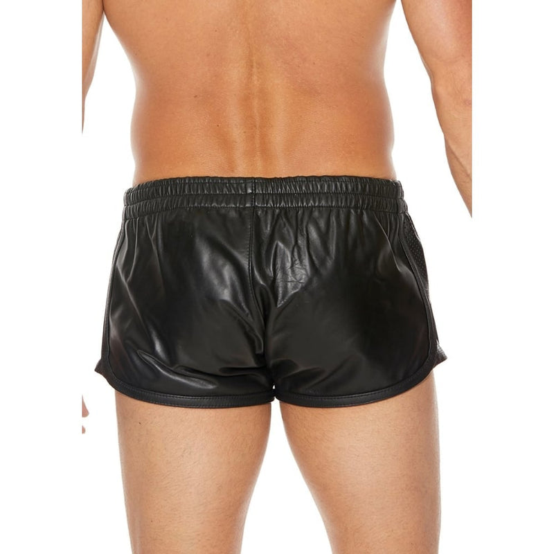 Shots - Ouch! Uomo | Versatile Leather Shorts - Black/Black - S/M