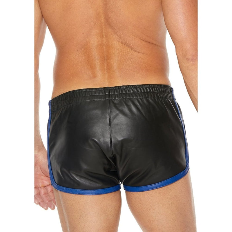 Shots - Ouch! Uomo | Versatile Leather Shorts - Black/Blu - L/XL
