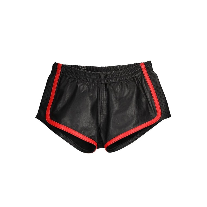 Shots - Ouch! Uomo | Versatile Leather Shorts - Black/Red - L/XL
