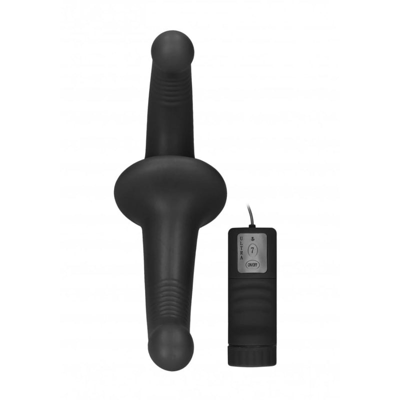 Ouch! | Vibrating Silicone Strapless Strapon - Black